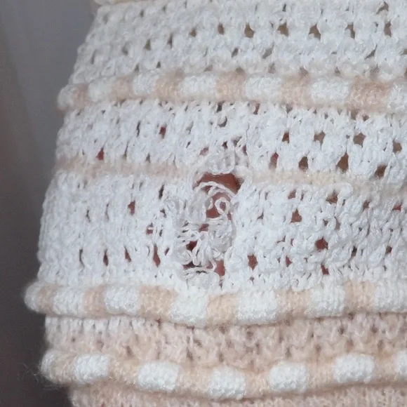 By Anthropologie Open-Stitch Checkered Sweater size S - Picture 12 of 14